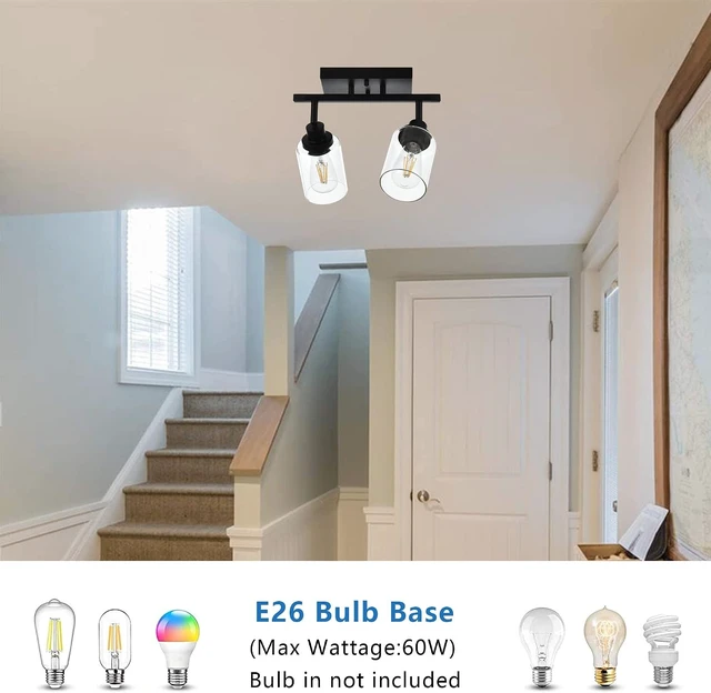 Alt view image 7 of 7 - MELUCEE 2 Light Wall Scone Spotlight Semi Flush Mount Ceiling Light