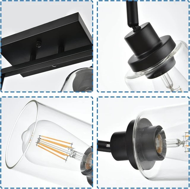 Alt view image 6 of 7 - MELUCEE 2 Light Wall Scone Spotlight Semi Flush Mount Ceiling Light