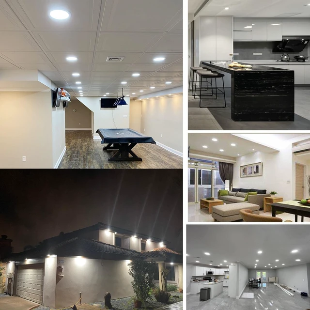 Alt view image 6 of 7 - 24Pack 6 inch led recessed Light with Junction Box,Can Lights,12W LED Lights,110W Eqv,LED Ceiling Light,Can-Killer Downlight 1050LM High Brightness recessed Lighting(6500K, 6Inch-24Pack)