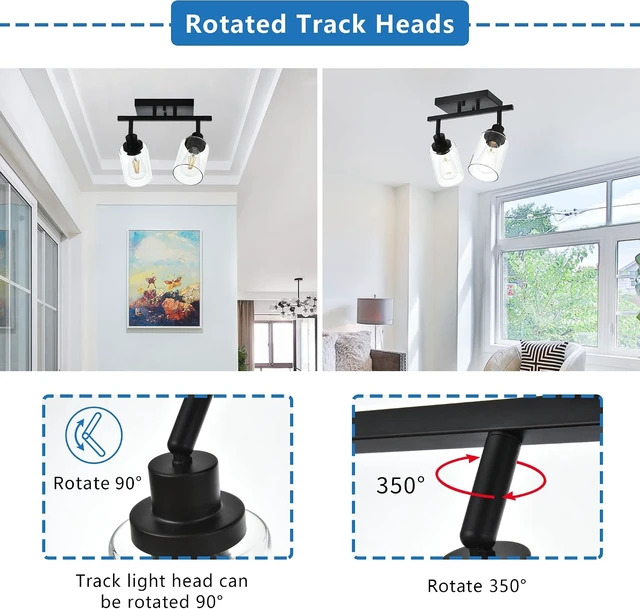 Alt view image 2 of 7 - MELUCEE 2 Light Wall Scone Spotlight Semi Flush Mount Ceiling Light