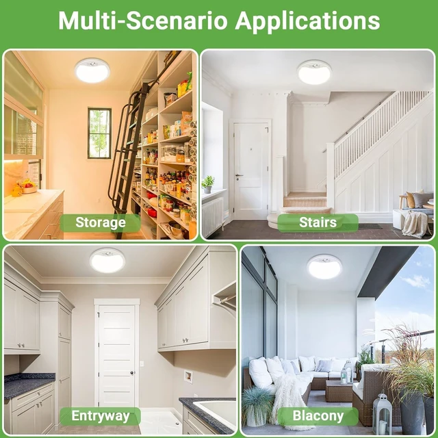 Alt view image 6 of 7 - 4Pack 9Inch Wired Motion Sensor Ceiling Lights, 18W 1800lm LED Closet Light