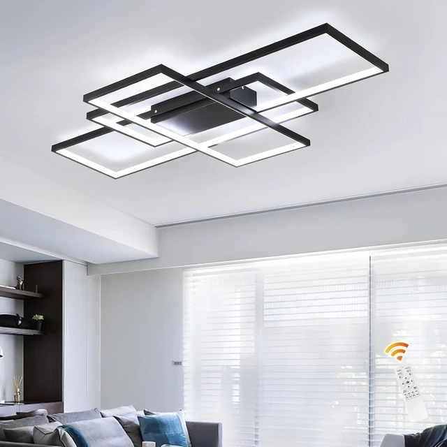 Main image of GEADI 35.4" Modern LED Ceiling Light, Dimmable Flush Mount with Remote