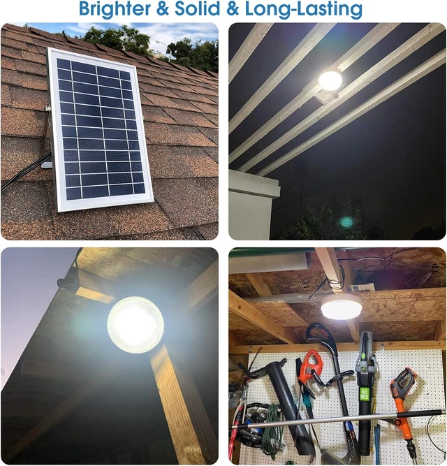 Alt view image 3 of 7 - Solar Ceiling Light Indoor/Outdoor,Durable Day/Night for Shed Barn