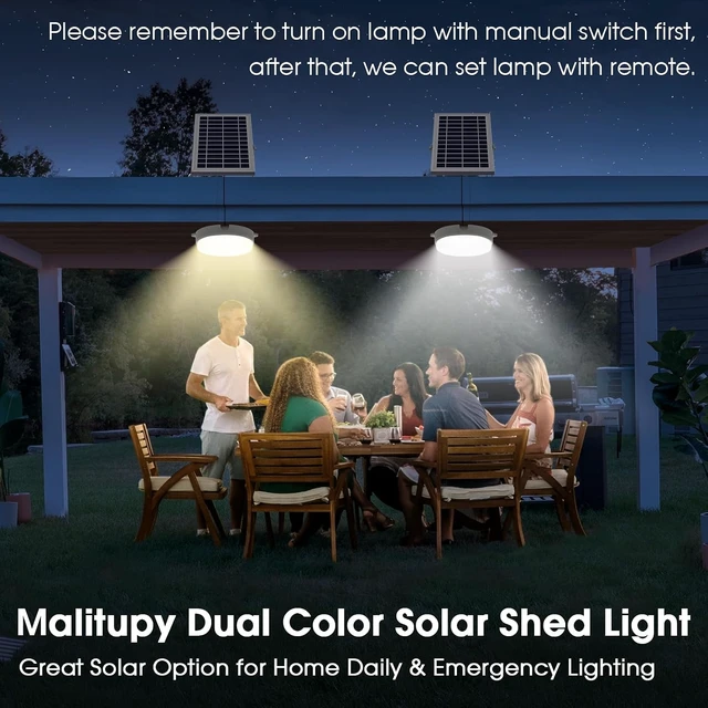 Alt view image 5 of 7 - Solar Ceiling Light Indoor/Outdoor,Durable Day/Night for Shed Barn