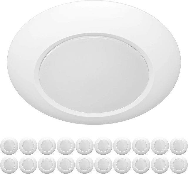 Main image of ZAGO 20 Packs 6 Inch LED Disk Light Surface Mount Low Profile Recessed Retrofit Ceiling Fixture for J Box, Dimmable, 15W=75W, 980LM, 5000K Daylight White, CRI>80, ETL Listed, Wet Location