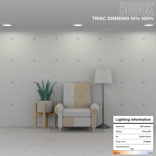 Alt view image 3 of 6 - ZAGO 20 Packs 6 Inch LED Disk Light Surface Mount Low Profile Recessed Retrofit Ceiling Fixture for J Box, Dimmable, 15W=75W, 980LM, 5000K Daylight White, CRI>80, ETL Listed, Wet Location