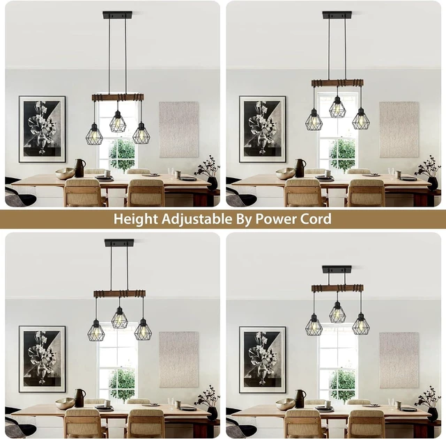 Alt view image 6 of 7 - Farmhouse Dining Room Light Fixture,20" Kitchen Island Chandelier