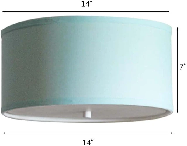 Alt view image 3 of 7 - Moderne Flush Mount Conversion Kit 14"w Island Paridise Blue Drum Lampshade