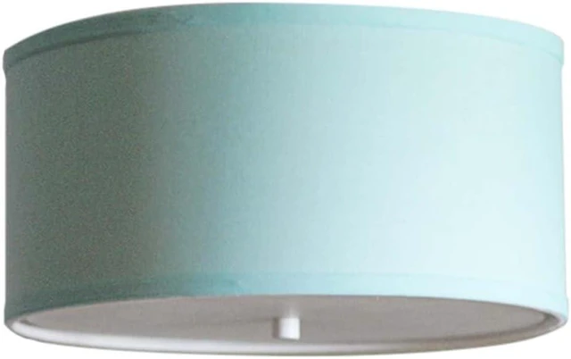 Alt view image 6 of 7 - Moderne Flush Mount Conversion Kit 14"w Island Paridise Blue Drum Lampshade