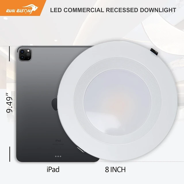 Alt view image 7 of 7 - 8 Inch Recessed LED Commercial Downlight with J-Box, 120-277V