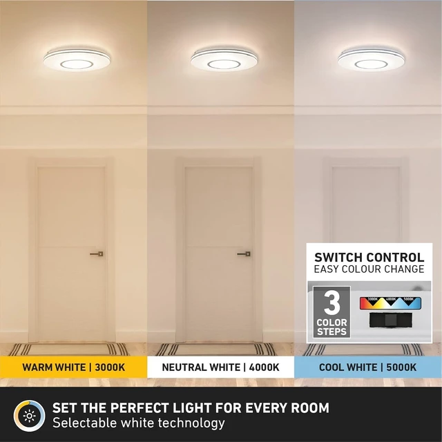 Alt view image 4 of 7 - Artika Horizon LED Ceiling Light Fixture Offer a Brightness of 1800 Lumens with Selectable White Option from Cool White to Warm White Use in Entryway, Living Room, Bedroom, Laudry Room and More