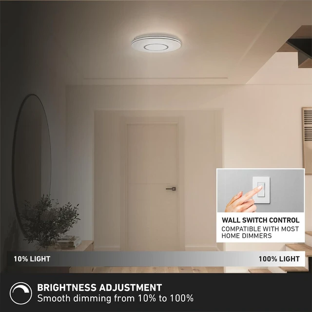 Alt view image 5 of 7 - Artika Horizon LED Ceiling Light Fixture Offer a Brightness of 1800 Lumens with Selectable White Option from Cool White to Warm White Use in Entryway, Living Room, Bedroom, Laudry Room and More