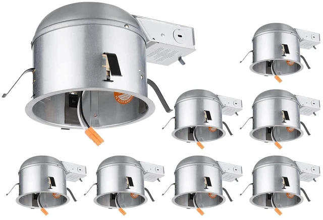 Main image of TORCHSTAR 8-Pack 6 Inch Shallow Remodel Recessed Lighting Housing 120-277V