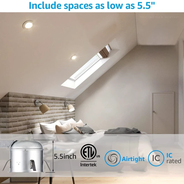 Alt view image 3 of 7 - TORCHSTAR 8-Pack 6 Inch Shallow Remodel Recessed Lighting Housing 120-277V