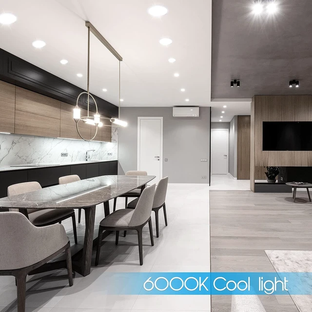 Alt view image 7 of 7 - 7 Inch Ultra-Thin LED Recessed Ceiling Light , 6000K Cool Light 18W