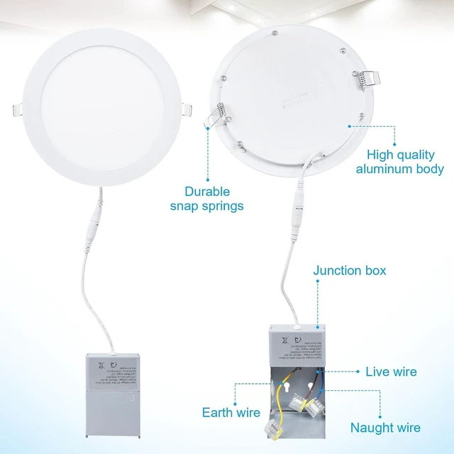 Alt view image 4 of 7 - 7 Inch Ultra-Thin LED Recessed Ceiling Light , 6000K Cool Light 18W