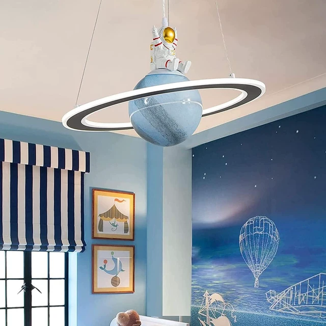Main image of O'NEELDY Astronaut Chandelier, 19'' 40W LED Pendant Light for Kids Room