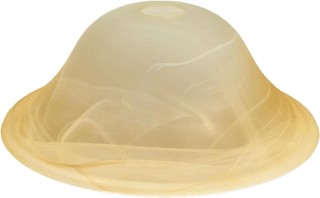 Main image of 12"D Retro Alabaster Glass Domed Shade with 1.65" Opening, Pendant Light Cover, Lighting Fixture Replacement