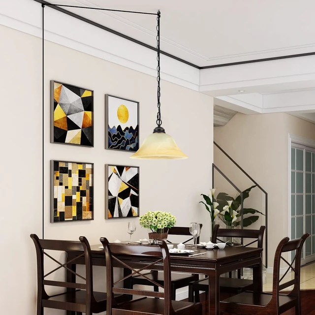 Alt view image 5 of 7 - 12"D Retro Alabaster Glass Domed Shade with 1.65" Opening, Pendant Light Cover, Lighting Fixture Replacement