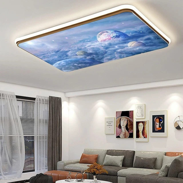 Alt view image 5 of 7 - 2PCS Fluorescent Light Covers for Classroom Ceiling Lights Magnetic Light Covers,Fluorescent Light Filters for School Home Office Drop Ceiling Lamp Decor Light Filters 4x2Feet(Planet Drool)