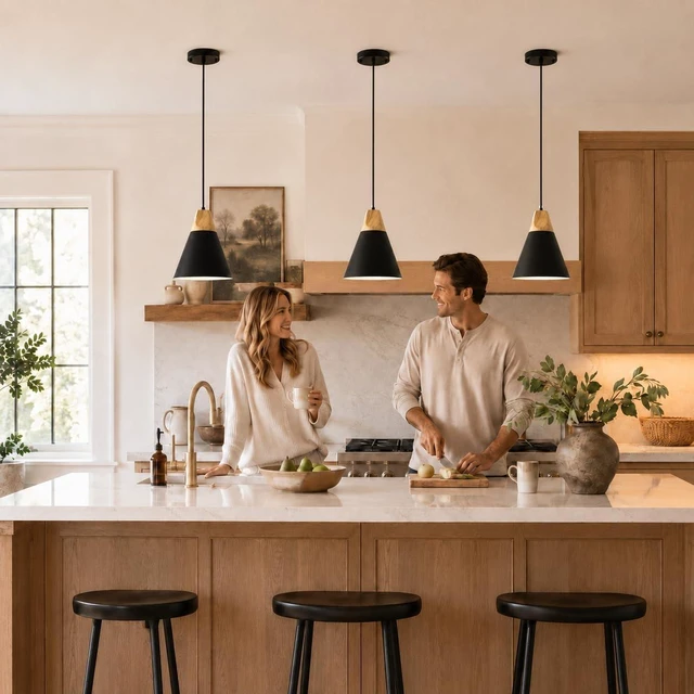 Alt view image 2 of 7 - 3-Pack Black Pendant Light, Modern Island Pendant Lights for Kitchen Island