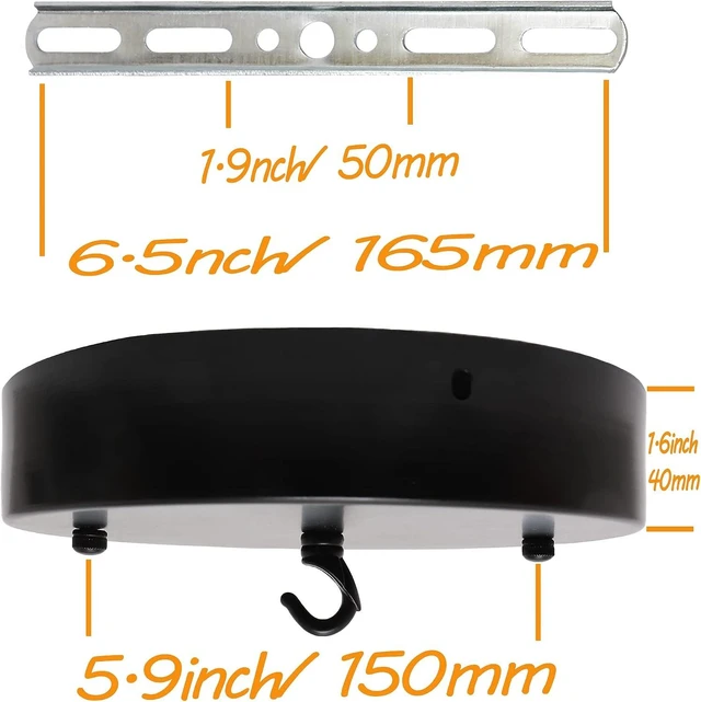 Alt view image 4 of 7 - 7.9inch Ceiling Canopy Kit with Hook,with All Mounting Hardware,Black