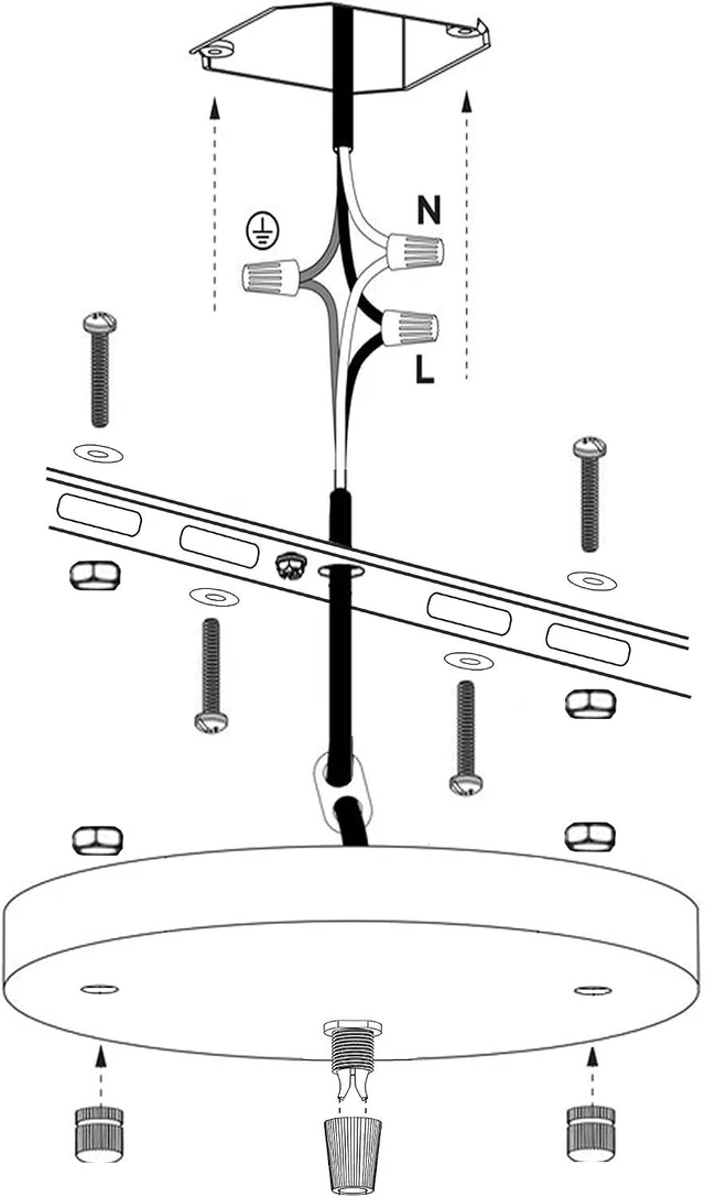 Alt view image 7 of 7 - 7.9inch Ceiling Canopy Kit with Hook,with All Mounting Hardware,Black