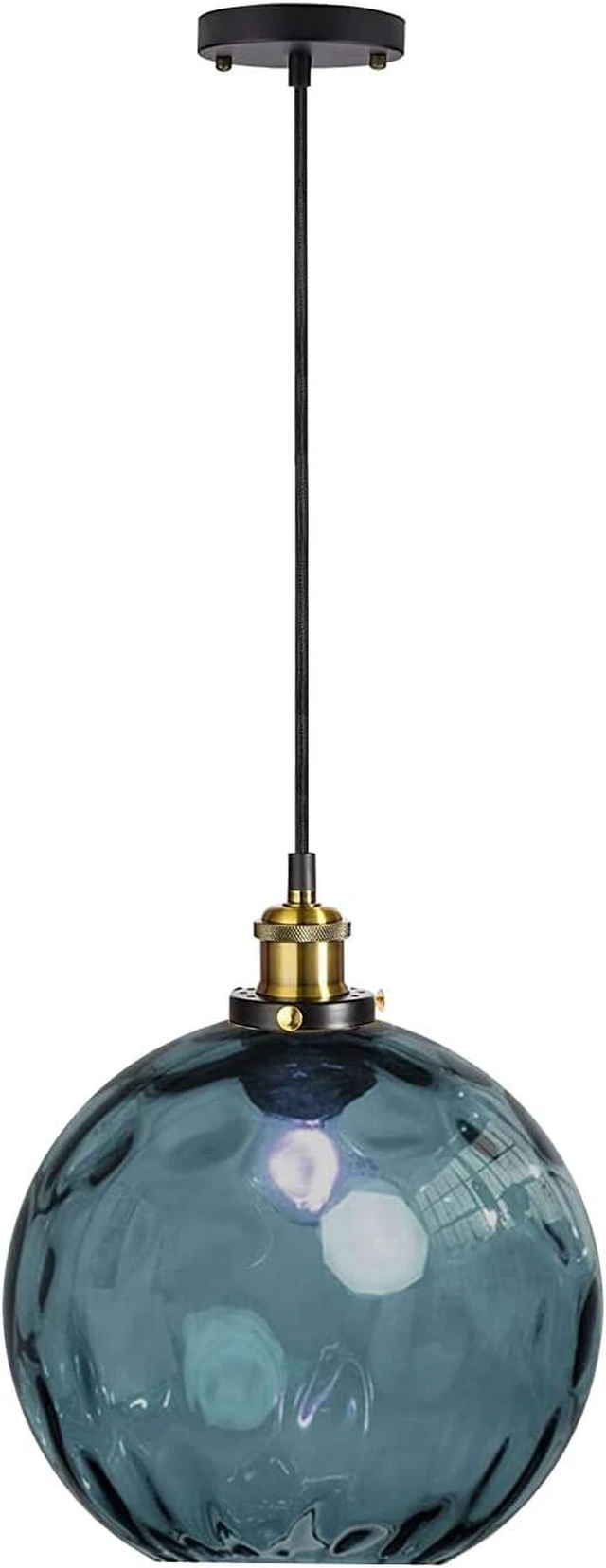 Main image of Pendant Light Shade Industrial Hanging Lights Fixtures Ceiling Outdoor Pendant Lighting for Kitchen Island Dining Room Unique Lamp in Kitchen Farmhouse Bedroom (Dark Blue, 7.8 Inches)