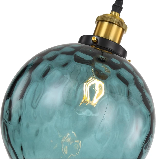 Alt view image 7 of 7 - Pendant Light Shade Industrial Hanging Lights Fixtures Ceiling Outdoor Pendant Lighting for Kitchen Island Dining Room Unique Lamp in Kitchen Farmhouse Bedroom (Dark Blue, 7.8 Inches)
