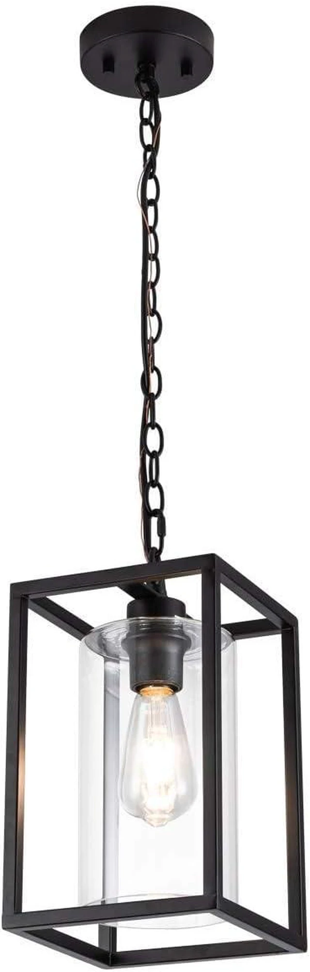Main image of MAYNA 1-Light Farmhouse Pendant Light, Black Pendant Lights Kitchen Island