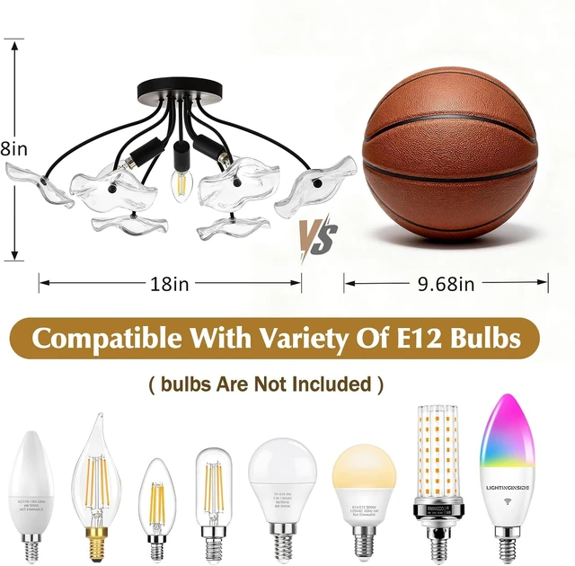 Alt view image 2 of 7 - Semi Flush Mount Ceiling Light Fixture, 3-Light Modern Black Ceiling Light