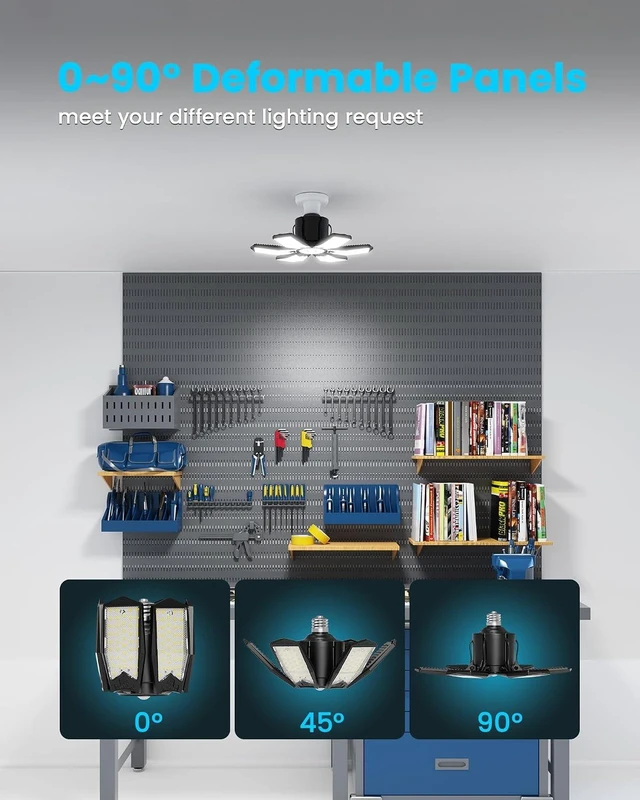 Alt view image 5 of 7 - 200W Garage Lights with Motion Sensor, 2000LM, E26 Screw in, 4 Pack