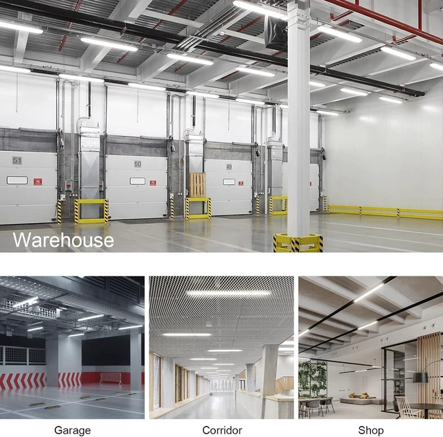Alt view image 7 of 7 - 2 Packs 2FT LED Batten Light, Ultra-Thin Ceiling Surface Mounted Light, 20W, Day Light 4000K, IP20, LED Ceiling Lamp for Garage, Shop, Hallway, Office, Market