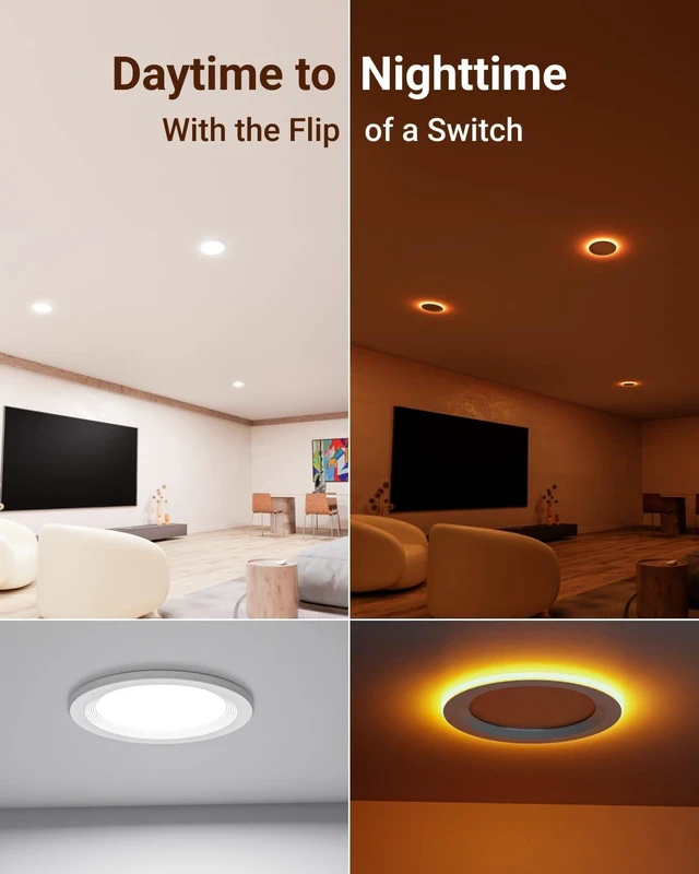 Alt view image 4 of 7 - Sunco 12 Pack 6 Inch 5CCT LED Recessed Light with Night Light 14W=100W