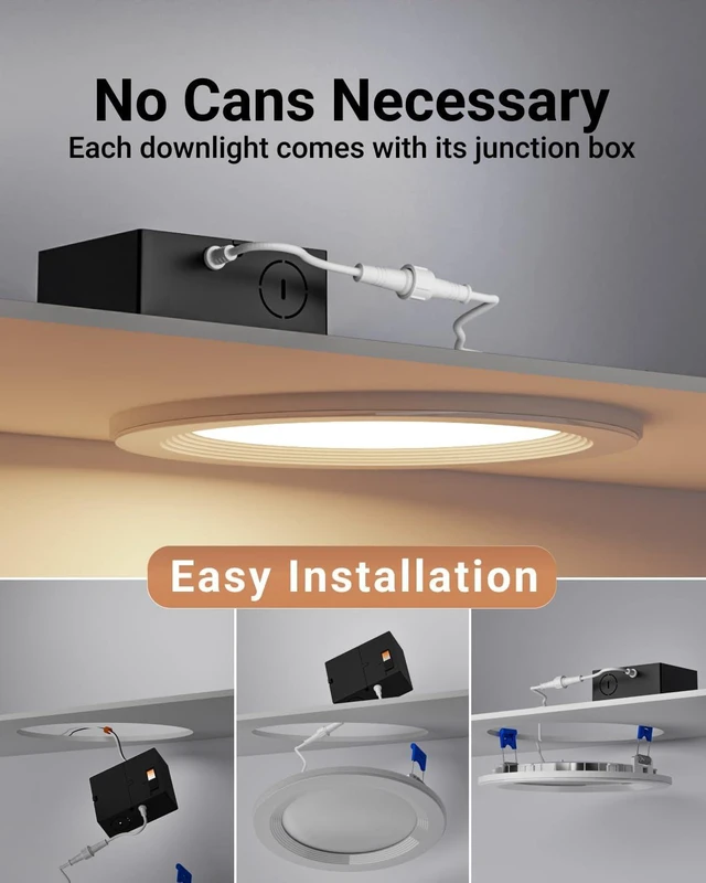 Alt view image 7 of 7 - Sunco 12 Pack 6 Inch 5CCT LED Recessed Light with Night Light 14W=100W