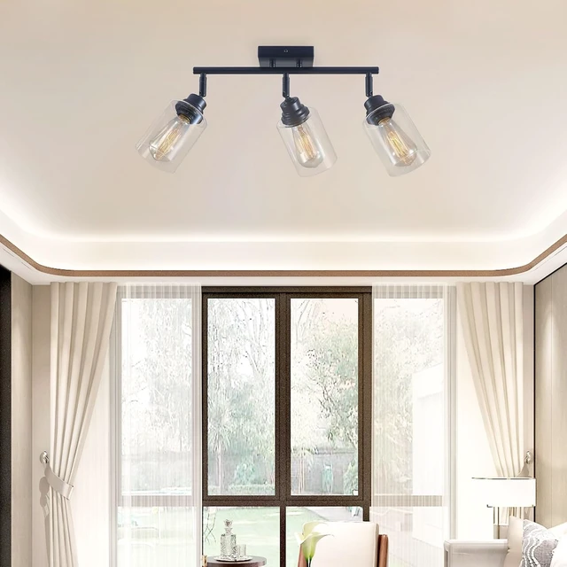 Alt view image 6 of 7 - 3-Light Matte Black Track Lighting Ceiling Mount for Kitchen