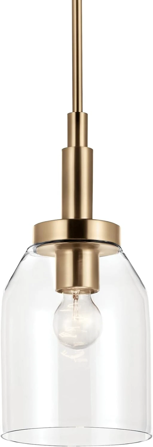 Alt view image 3 of 7 - Kichler Madden Mini Pendant Light, Clear Glass, Champagne Bronze