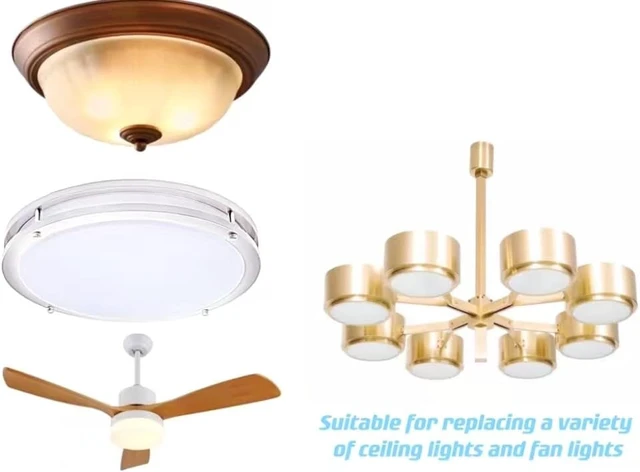 Alt view image 7 of 7 - 22W 6.3'' LED Retrofit Light Kit for Ceiling Fan Light Replacement Panel PCB Color Temperature Adjustable 3000K 4500K 6000K 2420LM 120V CRI90 Dimmable