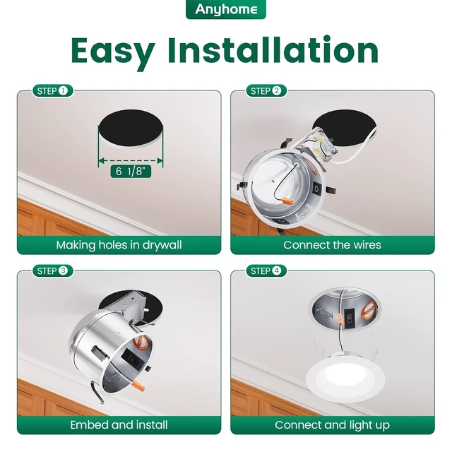 Alt view image 7 of 7 - 6 Inch Remodel Recessed Light Housing,Can Light Housing 6 Pack