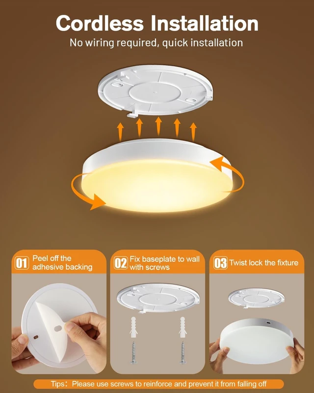 Alt view image 7 of 7 - Rechargeable Motion Sensor Ceiling Light with Remote, Timer,10000mAh