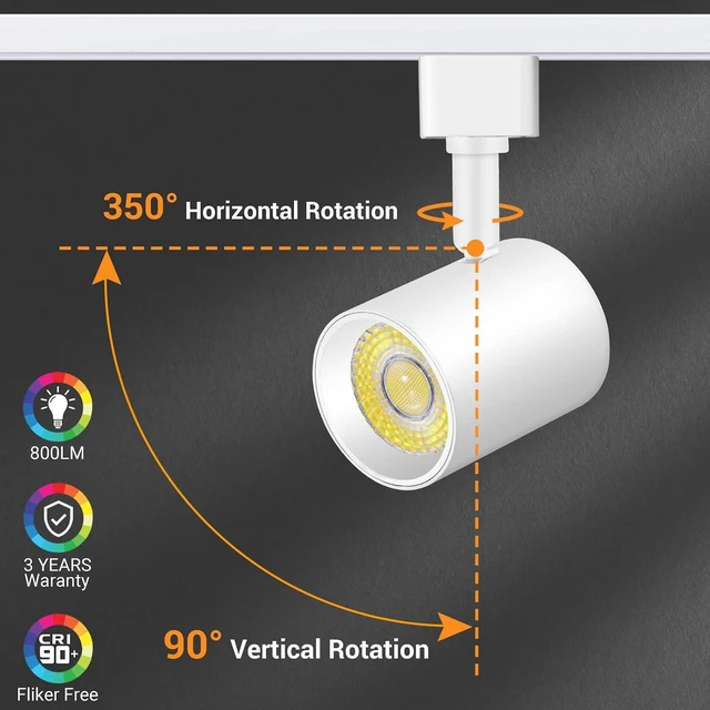 Alt view image 6 of 7 - 6 Lights LED Track Lighting Kit with Remote, 10W Dimmable White