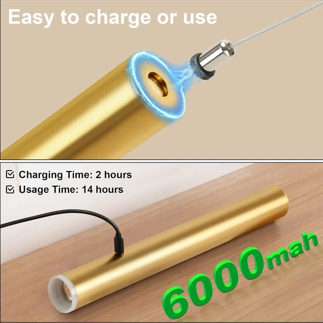 Alt view image 5 of 7 - Lightess Battery Operated Pendant Light Set of 2, Motion Sensor, Gold