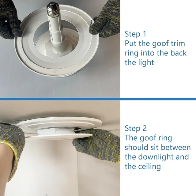 Alt view image 5 of 6 - Jolux 4 Pack Gloss Chrome Goof Trim Ring for 5/6" Inch Recessed can Lighting Downlight,Plastic,Outer Diameter 8.6 Inches,Inner Diameter 4.7 Inches.