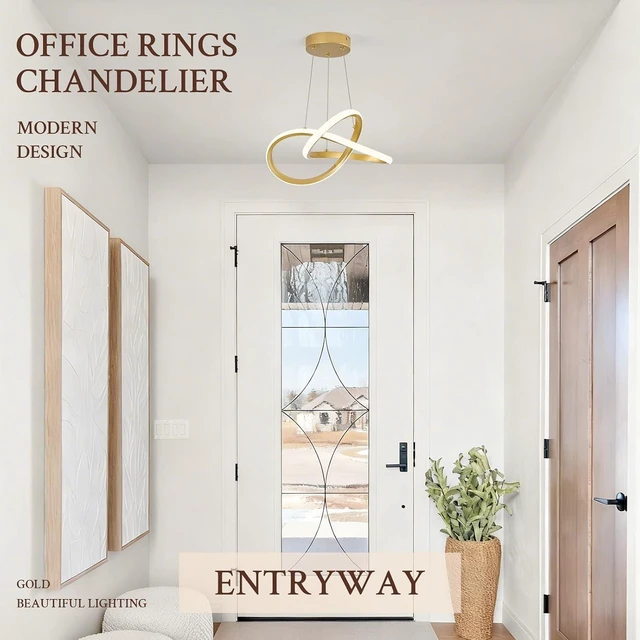 Alt view image 5 of 7 - Modern LED Pendant Light Gold for Kitchen with Remote, D12in