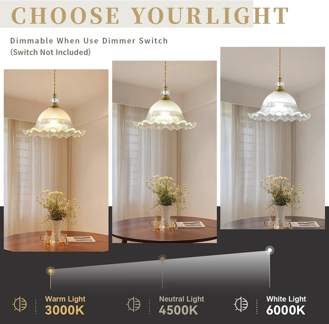 Alt view image 4 of 7 - 1 Pack Vintage Brushed Gold Crystal Transparent Glass Pendant Light Fixture