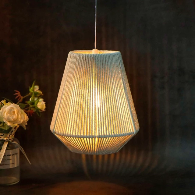 Main image of JHY DESIGN Cotton Rope Hanging Light Battery Operated Boho Lamp