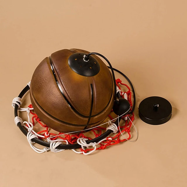 Alt view image 3 of 6 - Industrial Vintage Acrylic Basketball Pendant Light with Basketball Hoop Loft Bar Ceiling Hanging Lamp Gym Children's Room Dining Room Decoration Chandelier