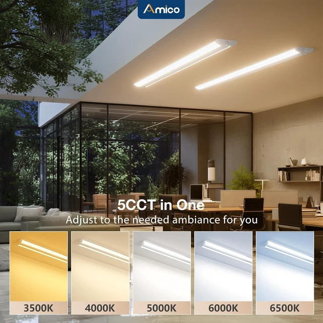 Alt view image 2 of 7 - Amico 10 Pack 4FT LED Wraparound Light, 5CCT Selectable, 30/40/50W, 6500LM
