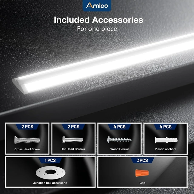 Alt view image 7 of 7 - Amico 10 Pack 4FT LED Wraparound Light, 5CCT Selectable, 30/40/50W, 6500LM