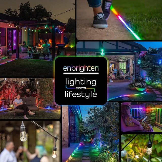 Alt view image 6 of 7 - Enbrighten Vintage Outdoor String Lights, 48ft, 24 Bulbs, Remote Control